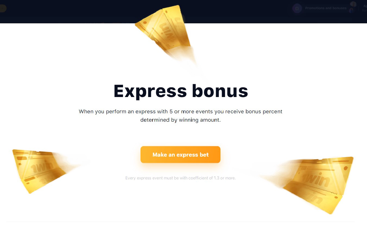 1win express bet bonus